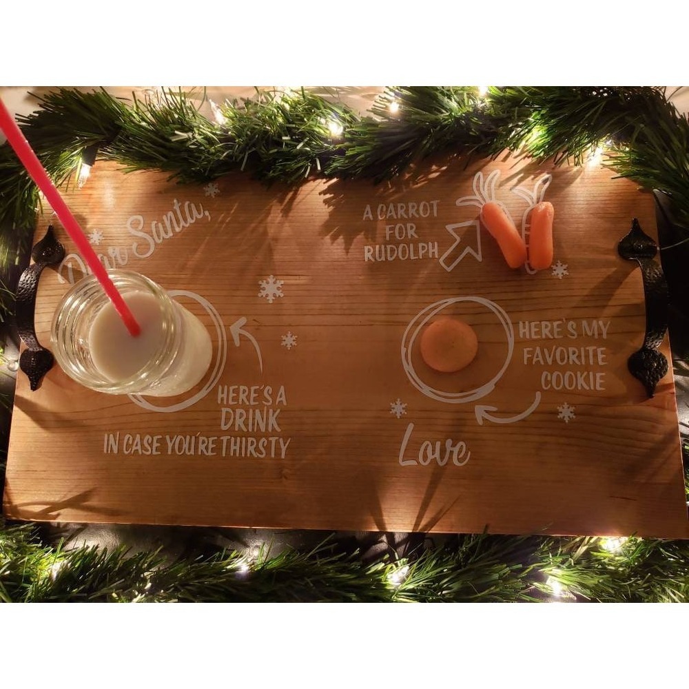 Personalized Cookie‎ and Milk Tra, Santa cookie and  Christmas santa cookie plat